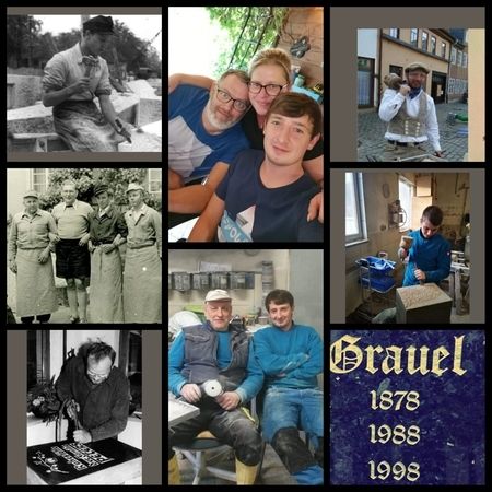 Collage aus Teambildern der Steinmetz Grauel Naturstein GmbH - Kaulsdorf